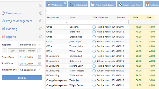 TimeTac Employee Time Tracking custom reports