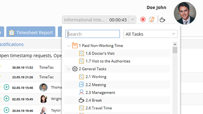 TimeTac Project Time Tracking live