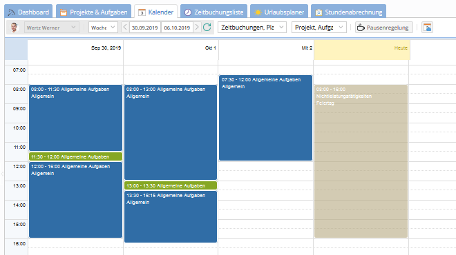 Arbeitszeiterfassung für Pflegeeinrichtungen: Kalenderansicht am PC