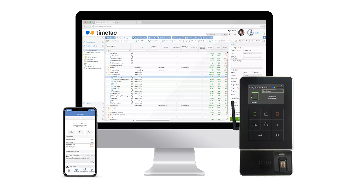 TimeTac Time Tracking for Architects: Time Clock, Desktop und mobile App