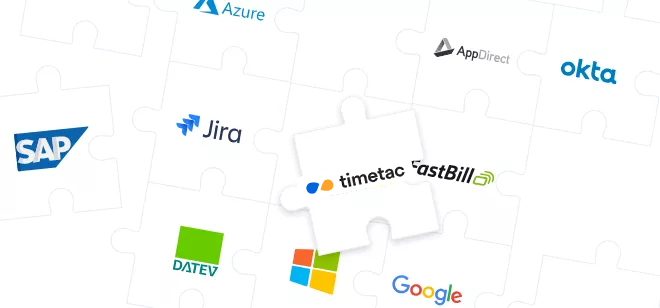 Integrationsmöglichkeiten für Programme in die TimeTac Zeiterfassung für Büros