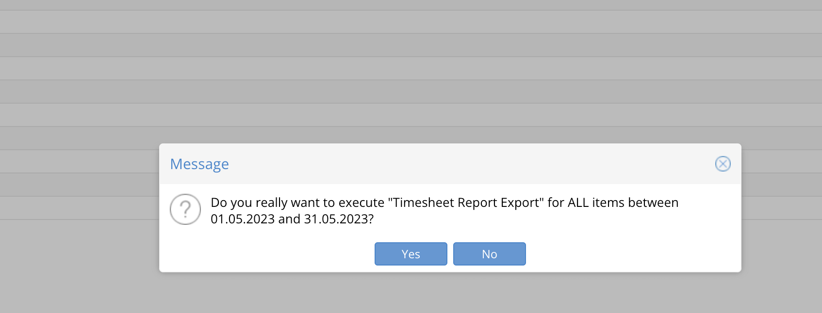 Confirm export