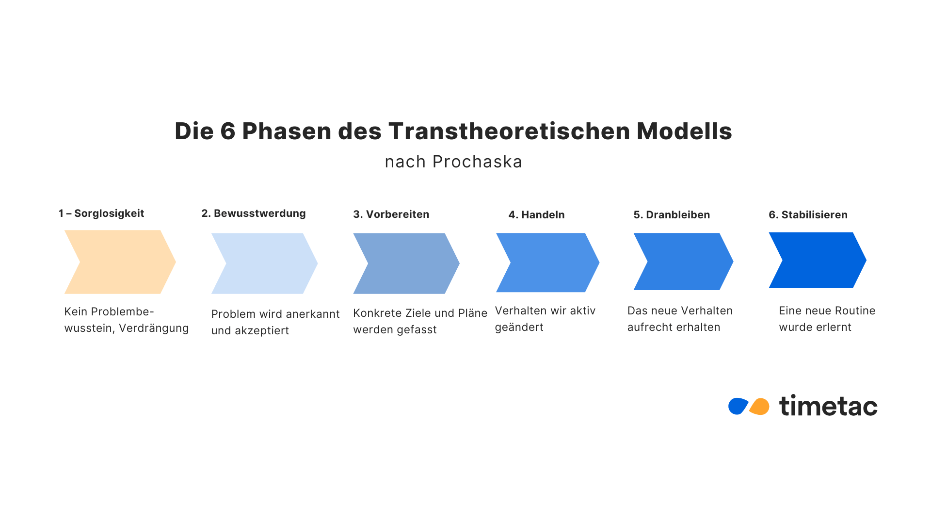 Die 6 Phasen des Transtheoretischen Modells