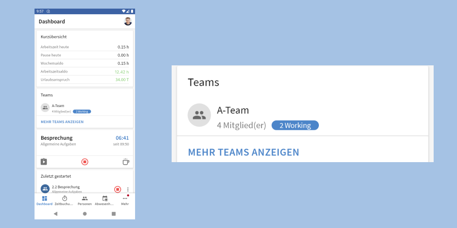 TimeTac Team-Erfassung Statusübersicht Personen TimeTac Team-Erfassung Statusübersicht Personen
