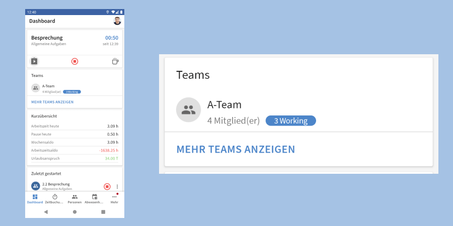 TimeTac Team-Erfassung Statusübersicht Personen TimeTac Team-Erfassung Statusübersicht Personen