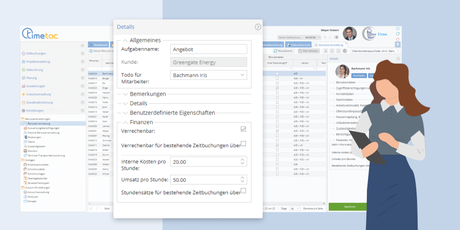Personenbezogene Kosten und Umsätze in der TimeTac Projektzeiterfassung Personenbezogene Kosten und Umsätze in der TimeTac Projektzeiterfassung