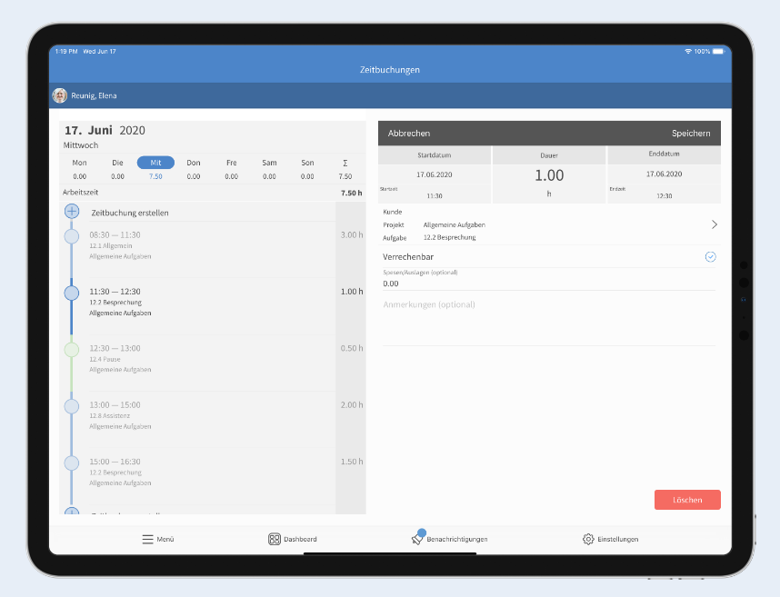 Detaillayout der neuen TimeTac iOS-App Detaillayout-TimeTac-iOS-App