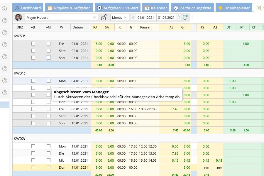 TimeTac Stundenabrechnung Abschluss Manager TimeTac Stundenabrechnung Abschluss Manager