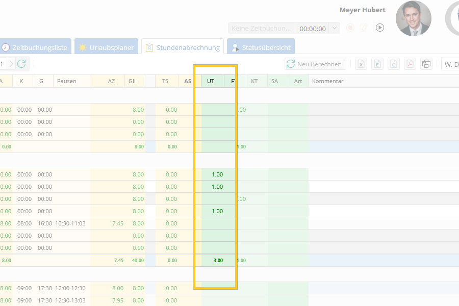 TimeTac Stundenabrechnung Urlaubstage TimeTac Stundenabrechnung Urlaubstage