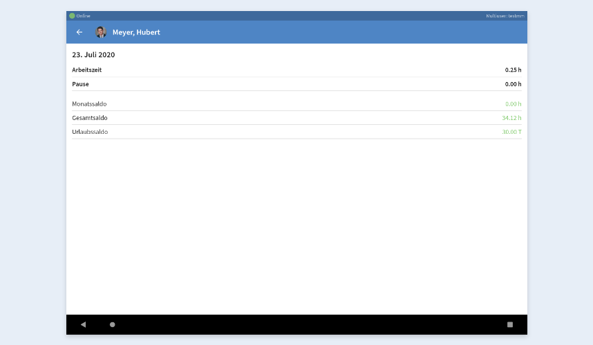 Info-Page der TimeTac Multiuser-App Info-Page der TimeTac Multiuser-App