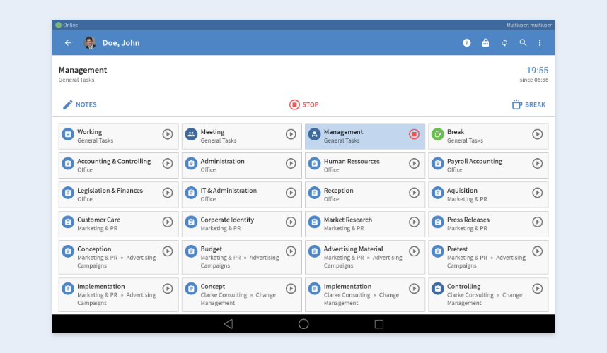 View Multiuser task list Multiuser task list - Multiuser app Android