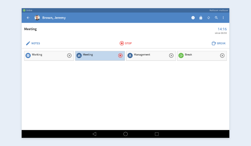 View User task list User task list - TimeTac Multiuser app