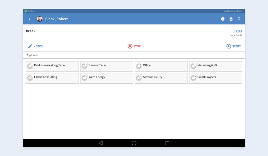 View User project list User project list - TimeTac Multiuser app