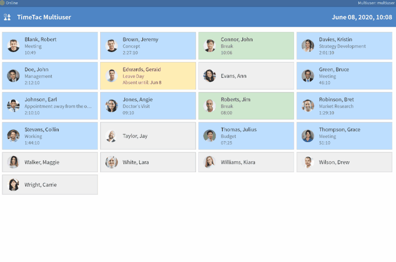 Log in quickly via pin code or NFC tag Log in to TimeTac Multiuser app for Android