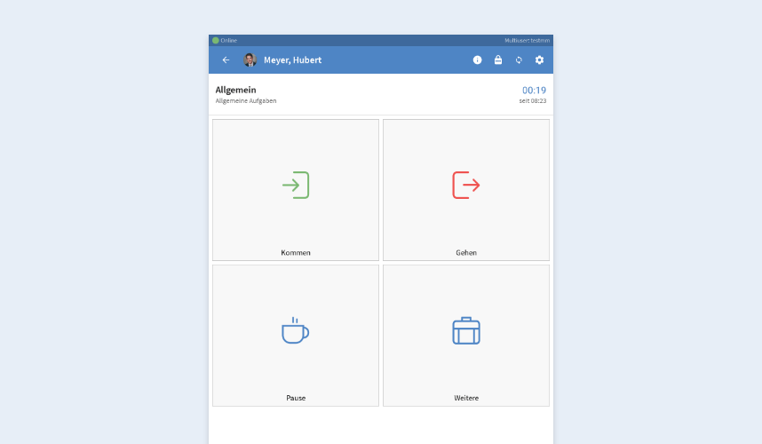 Erfassung im Terminal Modus Terminal-Ansicht Multiuser-App Android