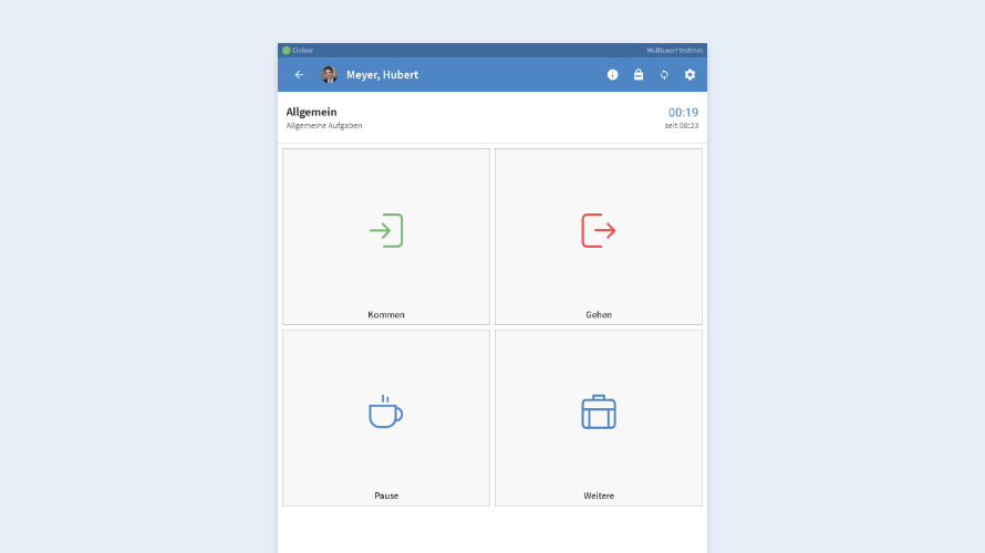 The new version of the iOS app exploits the full width of the iPad TimeTac iOS app optimized display for iPad
