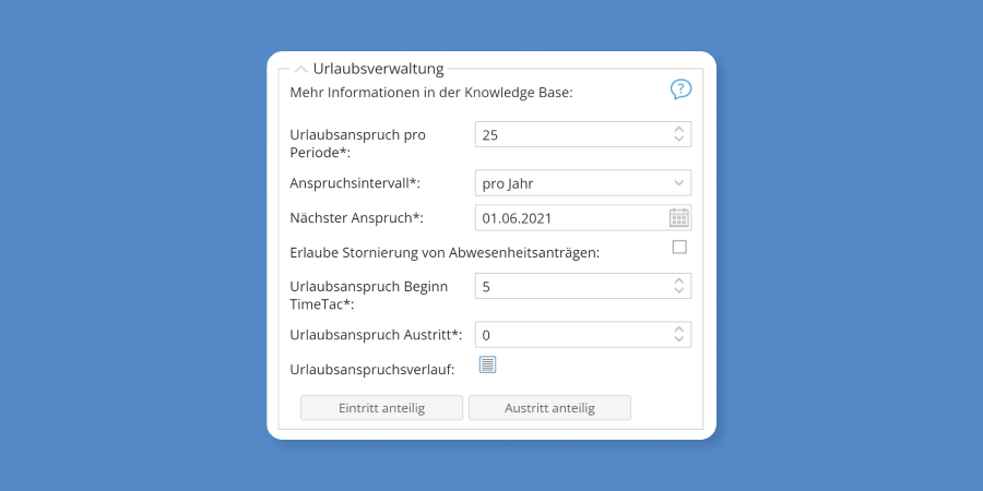 TimeTac Urlaubsverwaltung Urlaubsanspruch TimeTac Urlaubsverwaltung Urlaubsanspruch