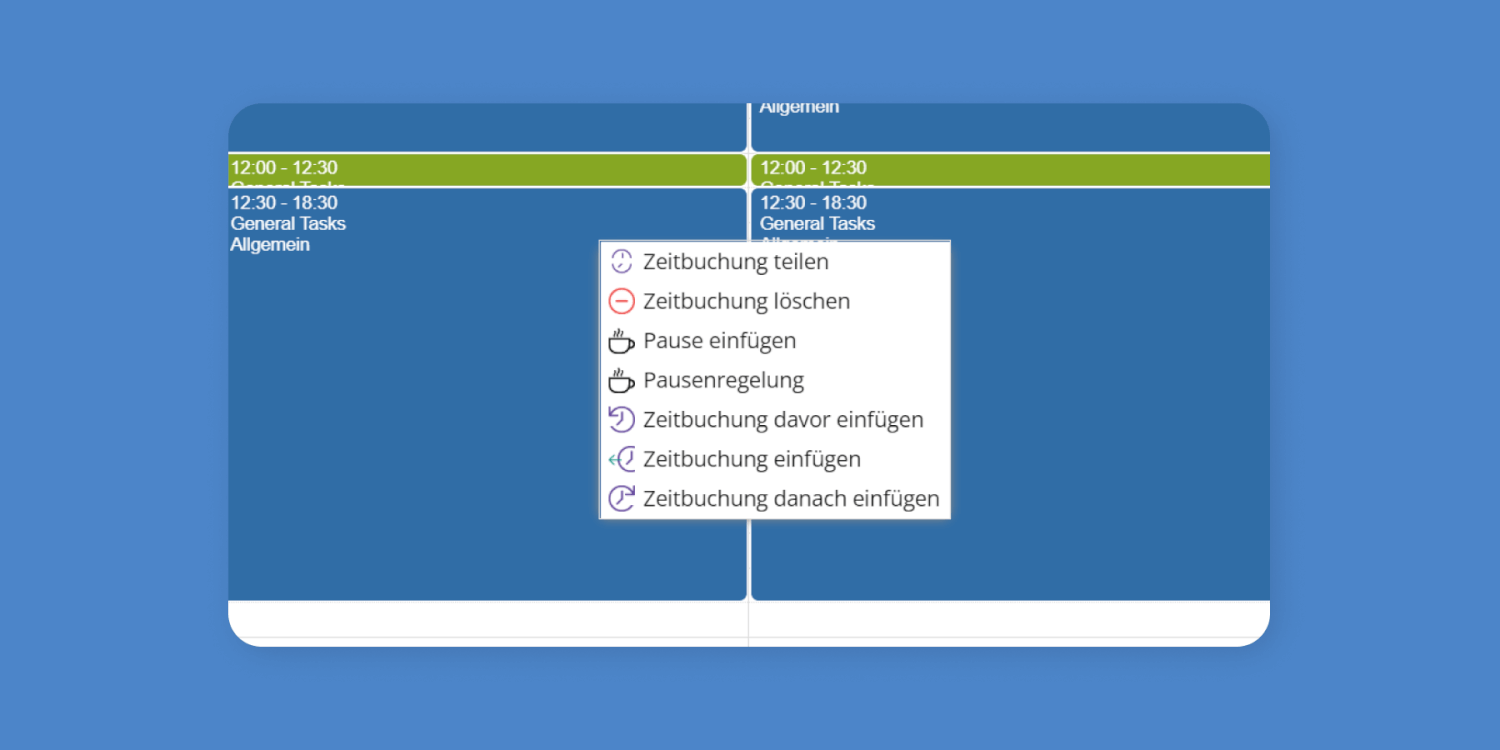 TimeTac Arbeitszeiterfassung Zeitbuchungen korrigieren im Kalender