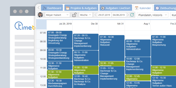 TimeTac Projektzeiterfassung Zeiterfassung im Kalender