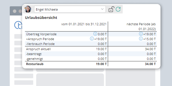 TimeTac Urlaubsverwaltung Urlaubssaldo berechnen