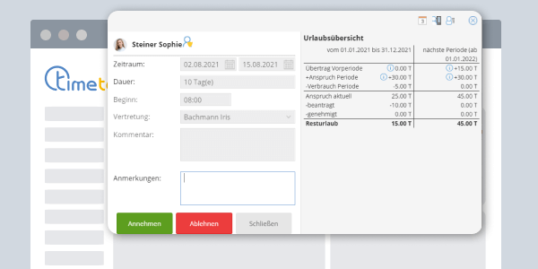 TimeTac Urlaubsverwaltung Antragswesen Manager TimeTac Urlaubsverwaltung Antragswesen Manager