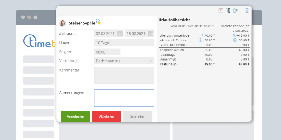 TimeTac Urlaubsverwaltung Urlaubsantrag Manager TimeTac Urlaubsverwaltung Urlaubsantrag Manager