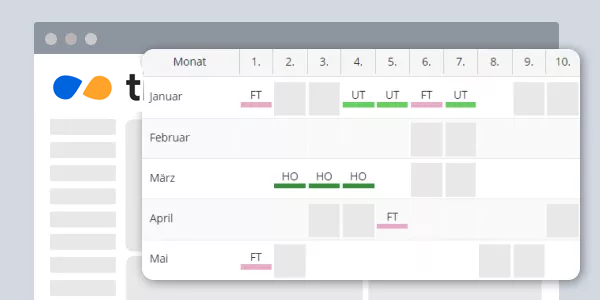 TimeTac Urlaubsverwaltung Urlaubskalender