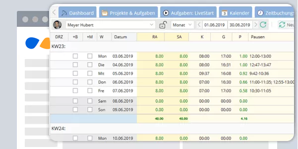 TimeTac Arbeitszeiterfassung Stundenabrechnung