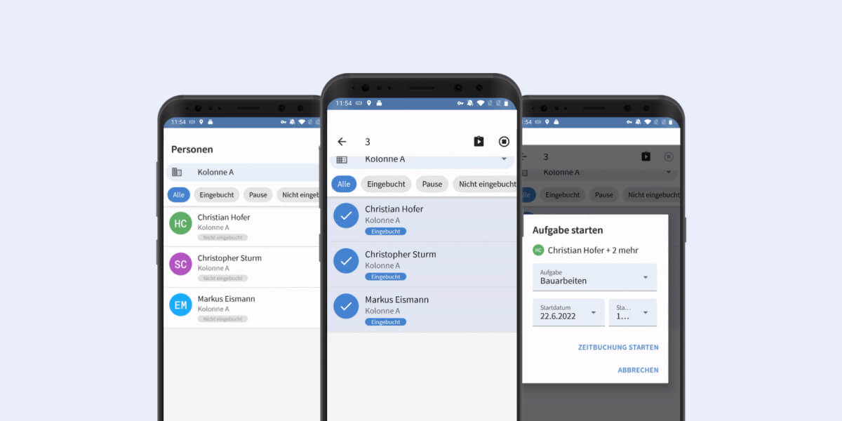 TimeTac Team-Erfassung TimeTac Team-Erfassung für Baustellen