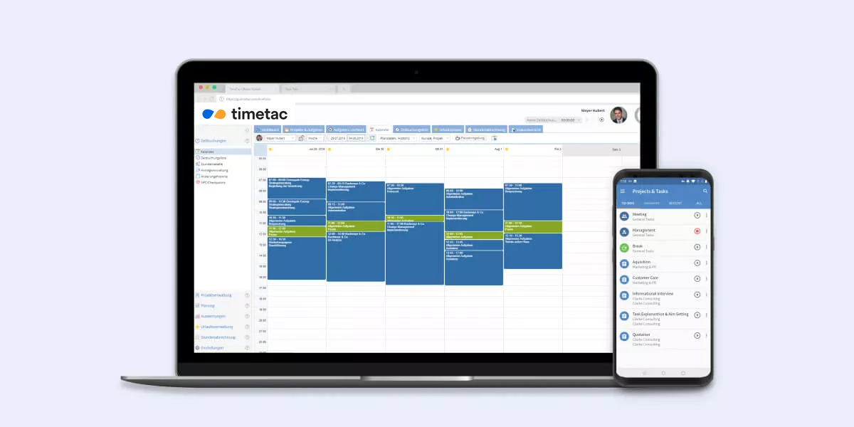 Webbasierte Arbeitszeiterfassung von TimeTac Webbasierte Arbeitszeiterfassung von TimeTac