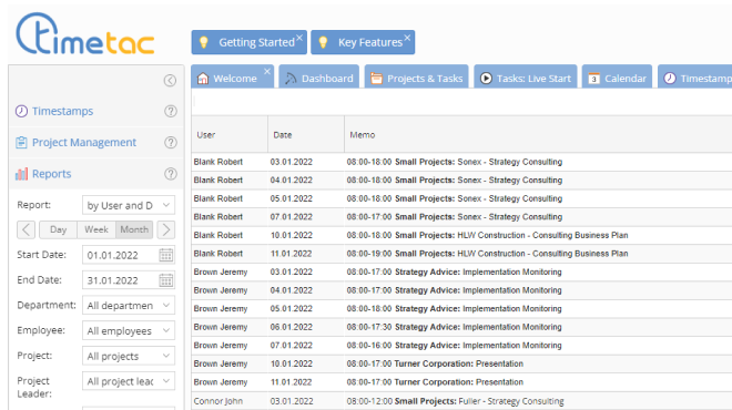 Reports for clients in TimeTac Time Tracking for Agencies
