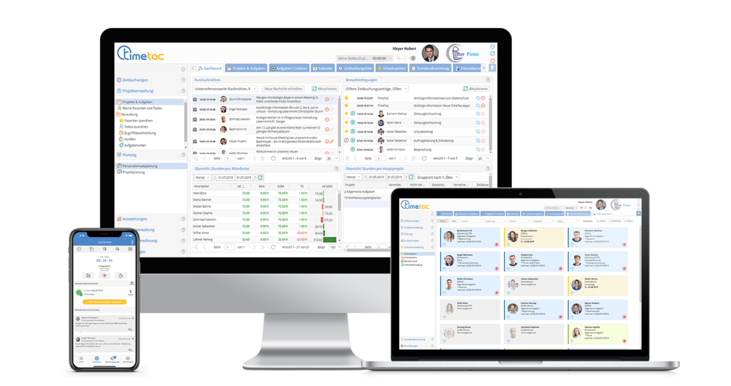 TimeTac Time Tracking for the Retail Industry multi-device