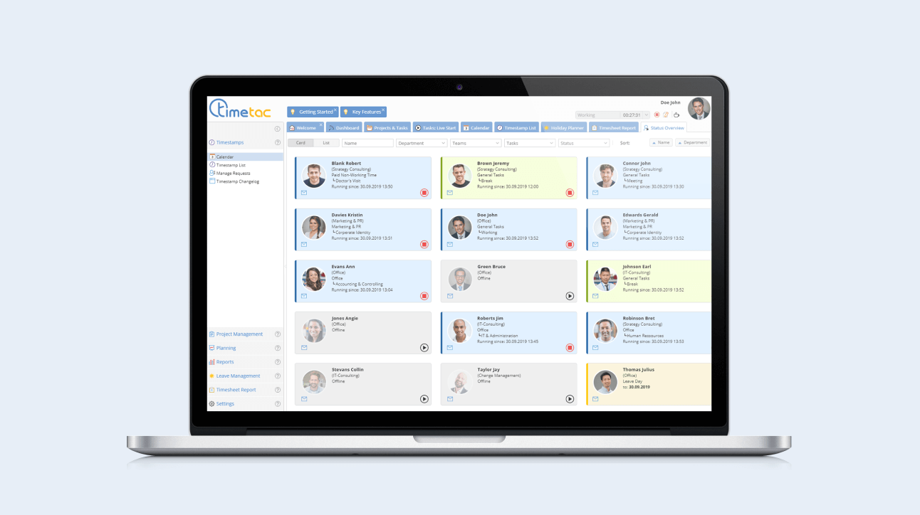 TimeTac Employee Time Tracking on several devices