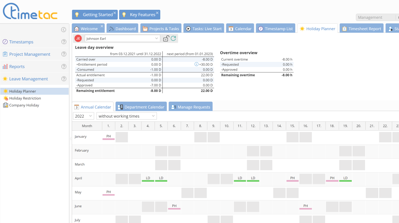 TimeTac Holiday Planner: Efficient absence management