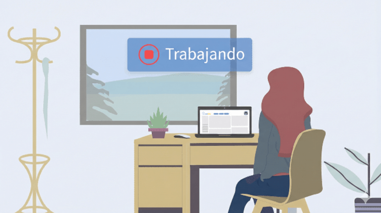 Registro horario a distancia eficiente Persona trabajando