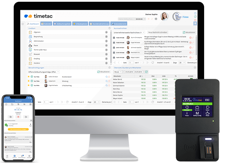 Elektronische Zeiterfassung auf unterschiedlichen Geräten