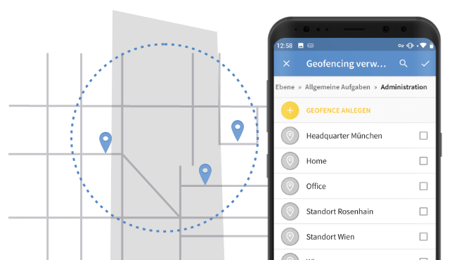 Mit Geofencing in TimeTac geographische Bereiche für die Zeiterfassung definieren