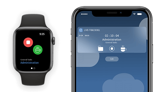 TimeTac Time Tracking with Apple Watch and iPhone Widget