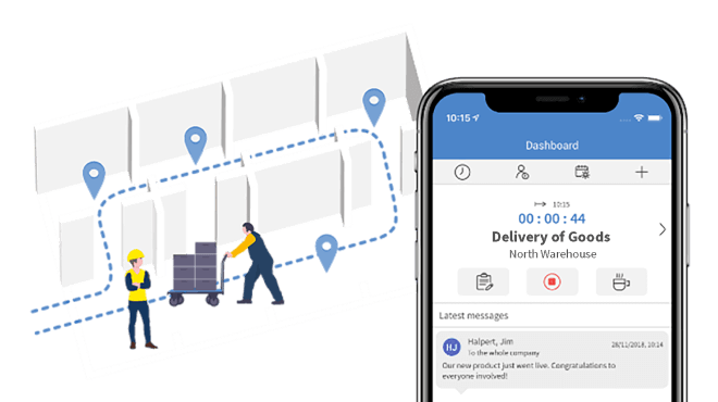 TimeTac NFC Time Tracking on iPhone