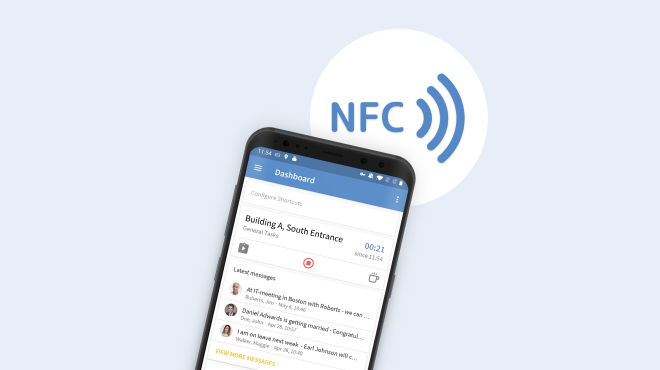 TimeTac Time Tracking for Security Services with NFC-enabled smartphones