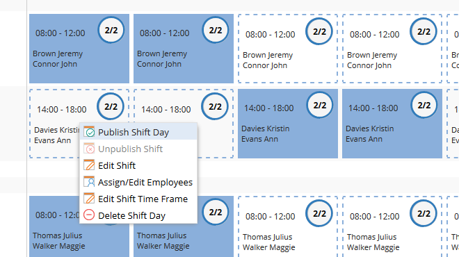 TimeTac Shift Planner: quickly edit shifts TimeTac Shift Planner: quickly edit shifts