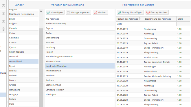 Feiertagskalender für alle deutschen Bundesländer wählbar