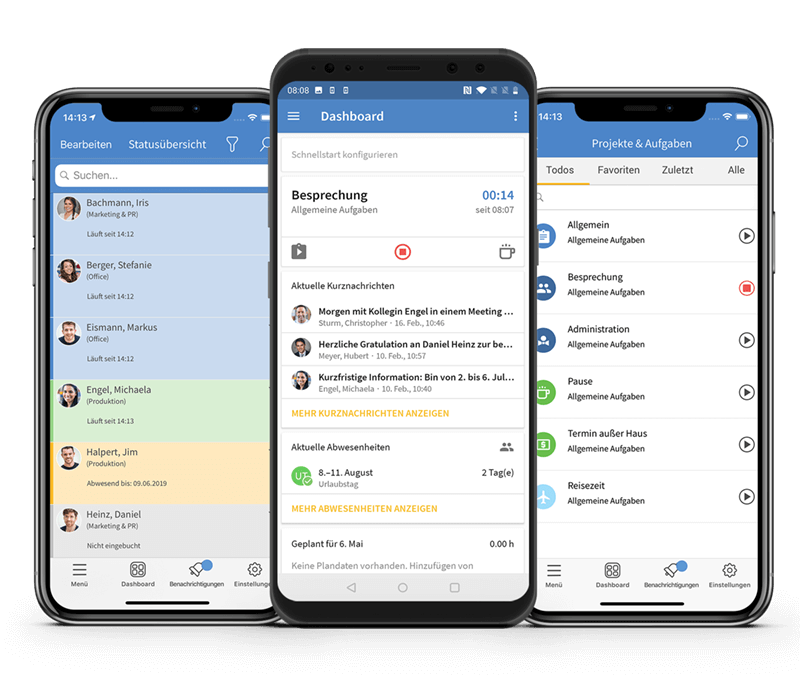 Die Zeiterfassungs-Apps von TimeTac Die Zeiterfassungs-Apps von TimeTac