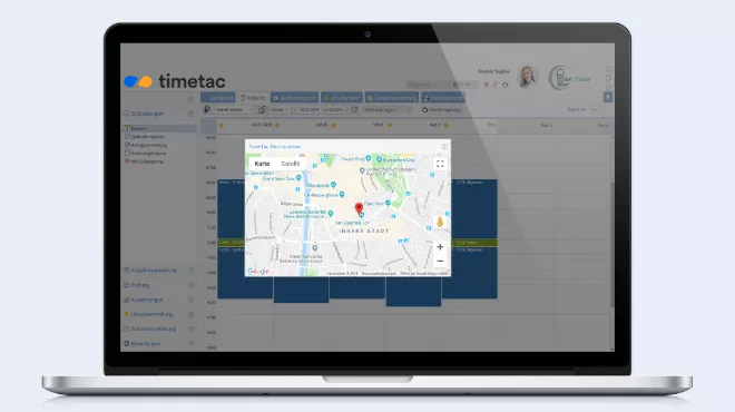 Erfassen von GPS-Standortdaten von Mitarbeitern mit der mobilen Zeiterfassung von TimeTac
