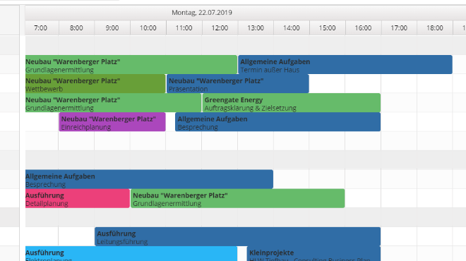 Projektplanung für Architekten in TimeTac