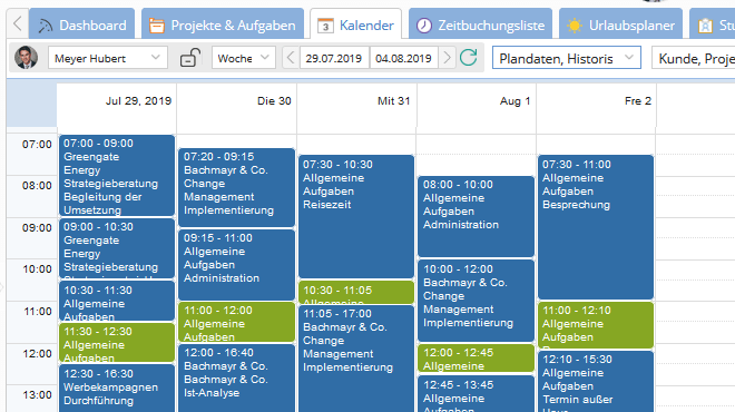 TimeTac Zeiterfassung am PC Kalenderansicht TimeTac Zeiterfassung am PC Kalenderansicht