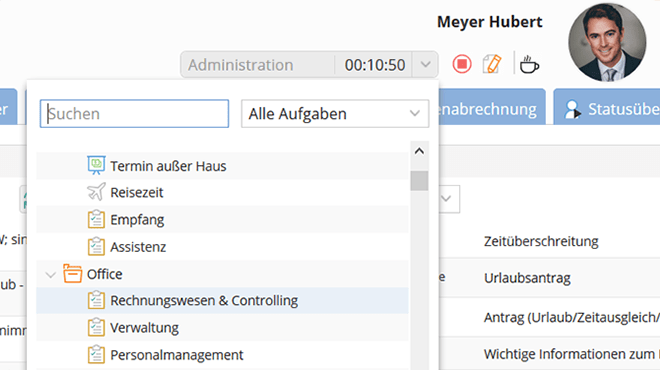 Zeit direkt auf Aufgaben, Projekten und Kunden buchen Zeit direkt auf Aufgaben, Projekten und Kunden buchen
