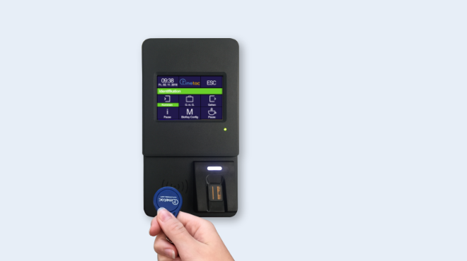 Zeiterfassungsterminal Per Biometrischem Fingerabdruck Oder Rfid Chip
