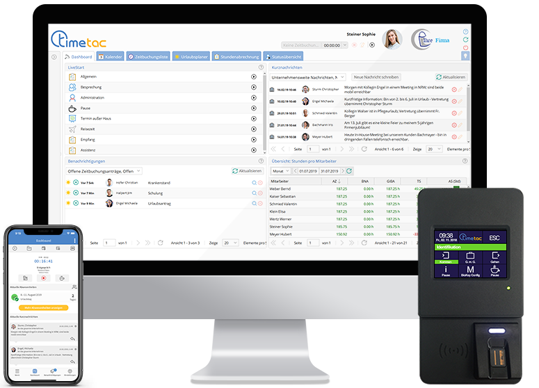 Elektronische Zeiterfassung auf unterschiedlichen Geräten