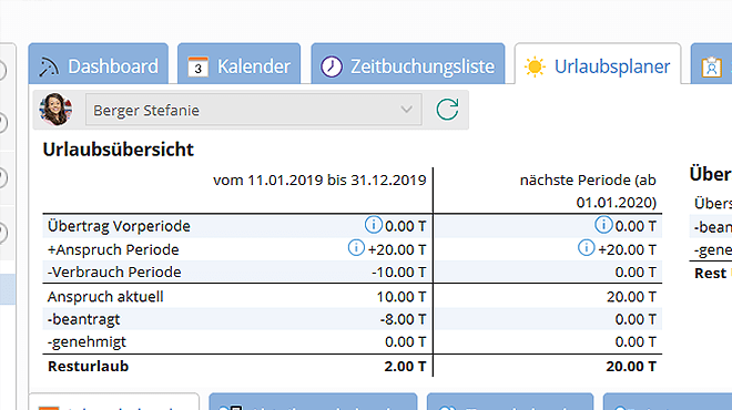 TimeTac Urlaubsauswertung im Büro